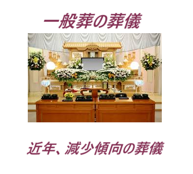 一般葬の葬儀は従来から行われている葬儀方法です・葬儀方法は3方法、一般葬葬儀はその1つです・他に直葬(火葬式)葬儀、1日葬葬儀があります